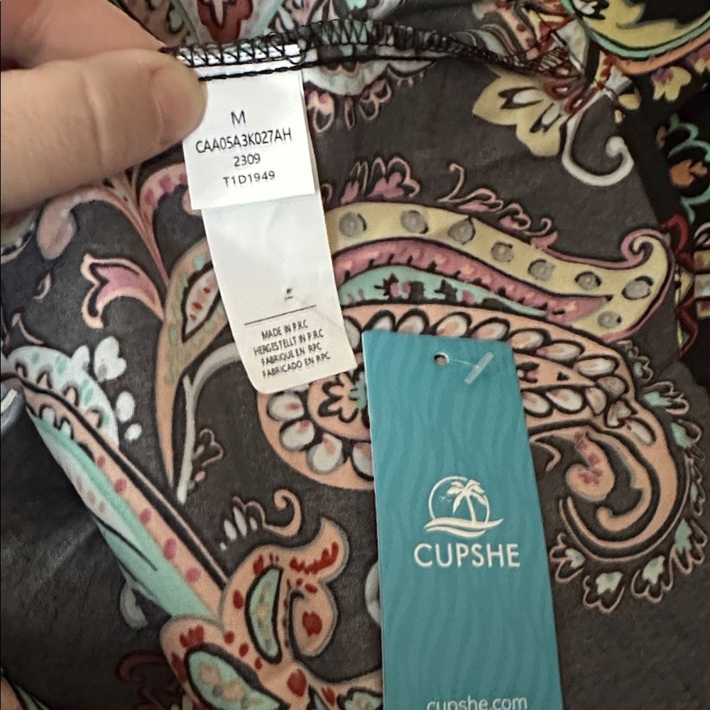 Cupshe Belted Paisley Print A-line Dress- medium - Picture 9 of 13